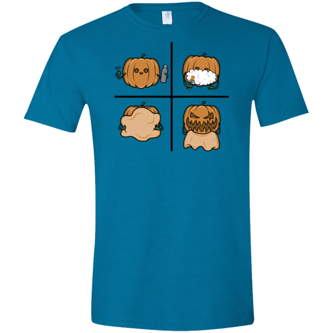 T-Shirts Antique Sapphire / S Pumpkin Shave Men's Semi-Fitted Softstyle