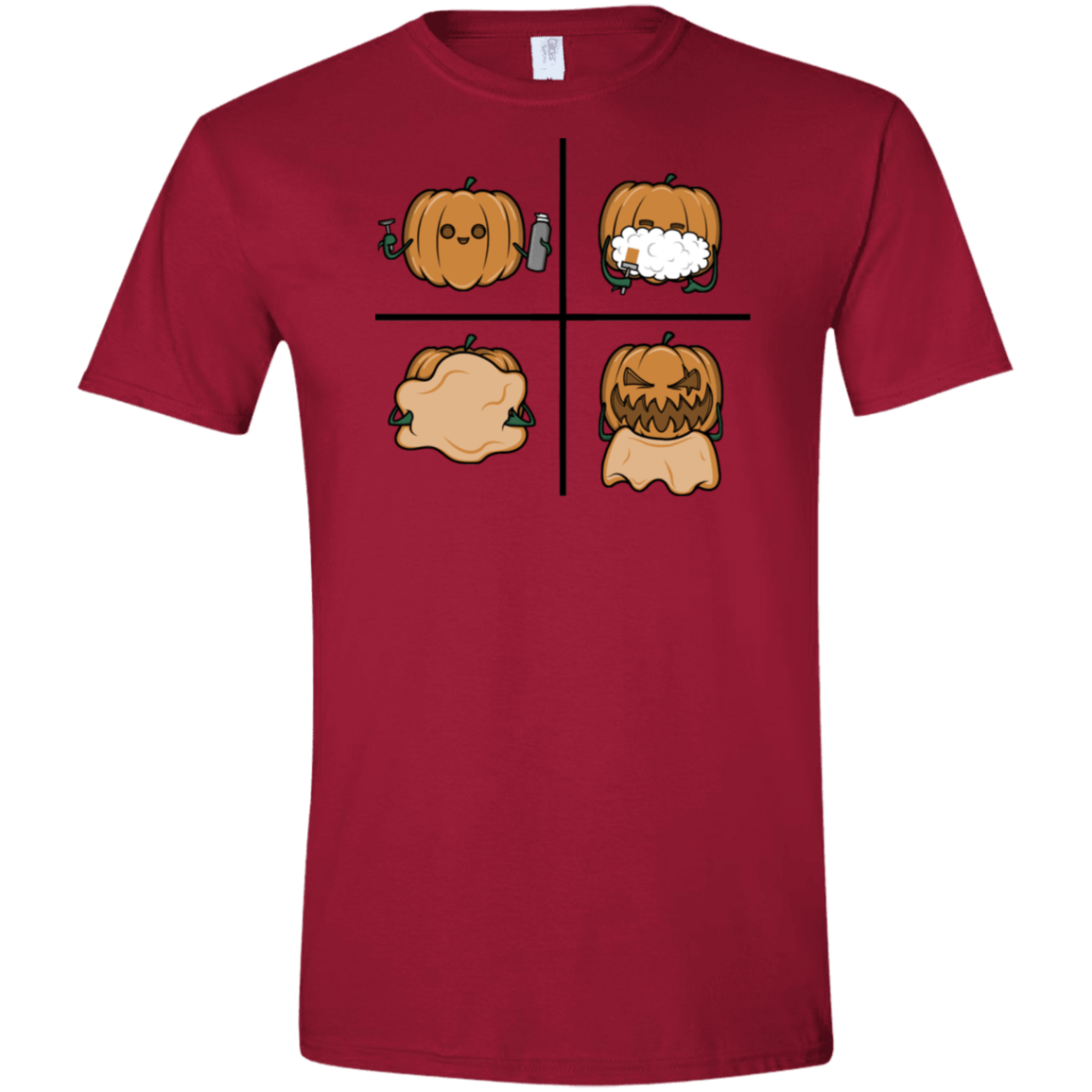 T-Shirts Cardinal Red / S Pumpkin Shave Men's Semi-Fitted Softstyle