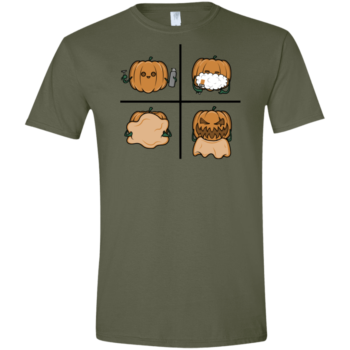 T-Shirts Military Green / S Pumpkin Shave Men's Semi-Fitted Softstyle