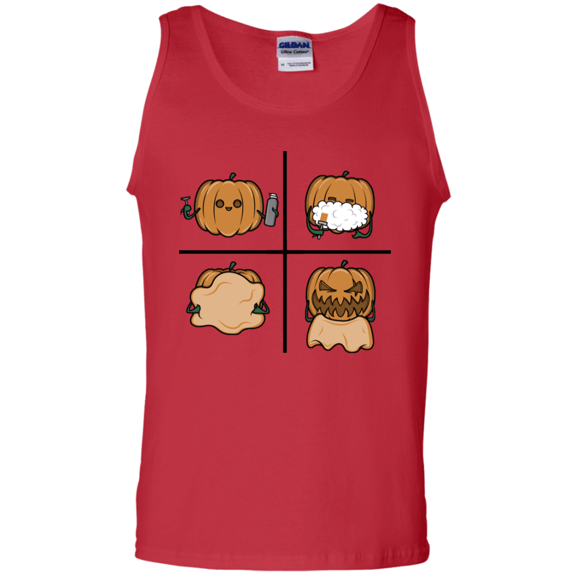 T-Shirts Red / S Pumpkin Shave Men's Tank Top