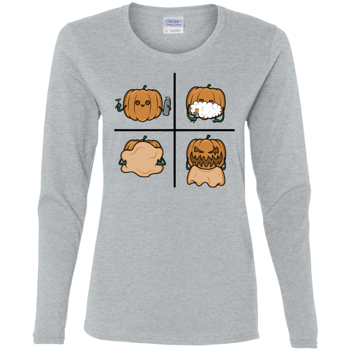 T-Shirts Sport Grey / S Pumpkin Shave Women's Long Sleeve T-Shirt