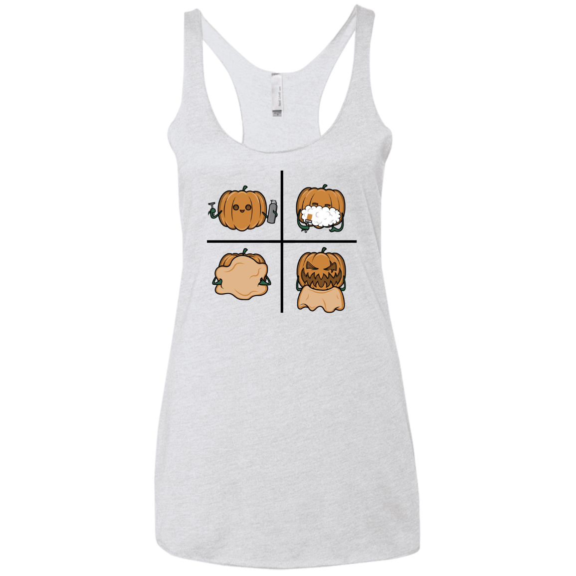 T-Shirts Heather White / X-Small Pumpkin Shave Women's Triblend Racerback Tank