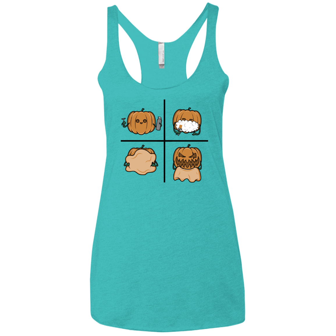 T-Shirts Tahiti Blue / X-Small Pumpkin Shave Women's Triblend Racerback Tank