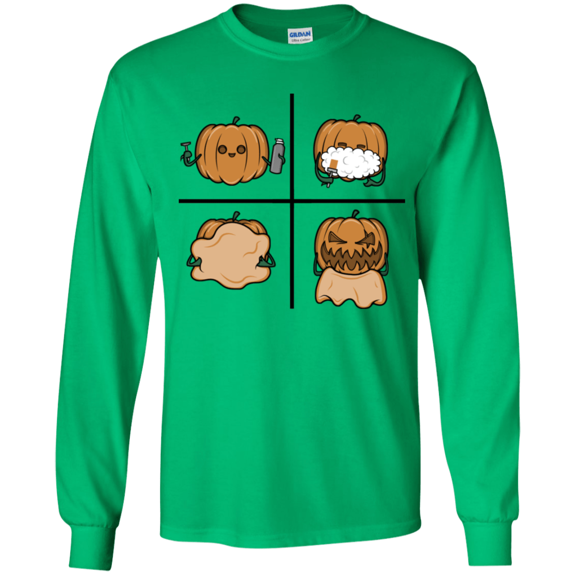 T-Shirts Irish Green / YS Pumpkin Shave Youth Long Sleeve T-Shirt