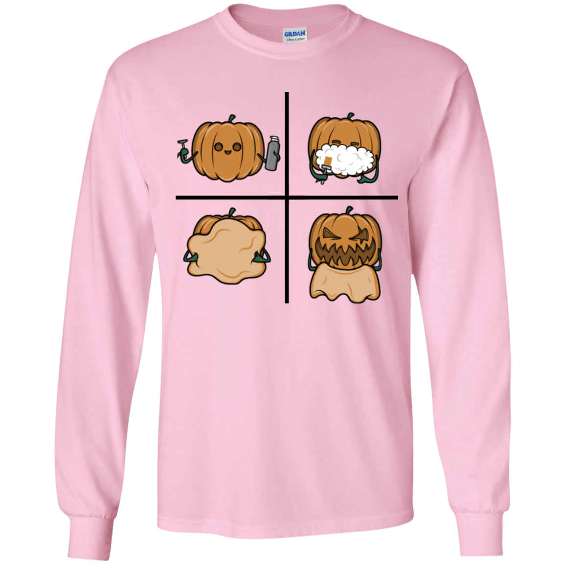 T-Shirts Light Pink / YS Pumpkin Shave Youth Long Sleeve T-Shirt