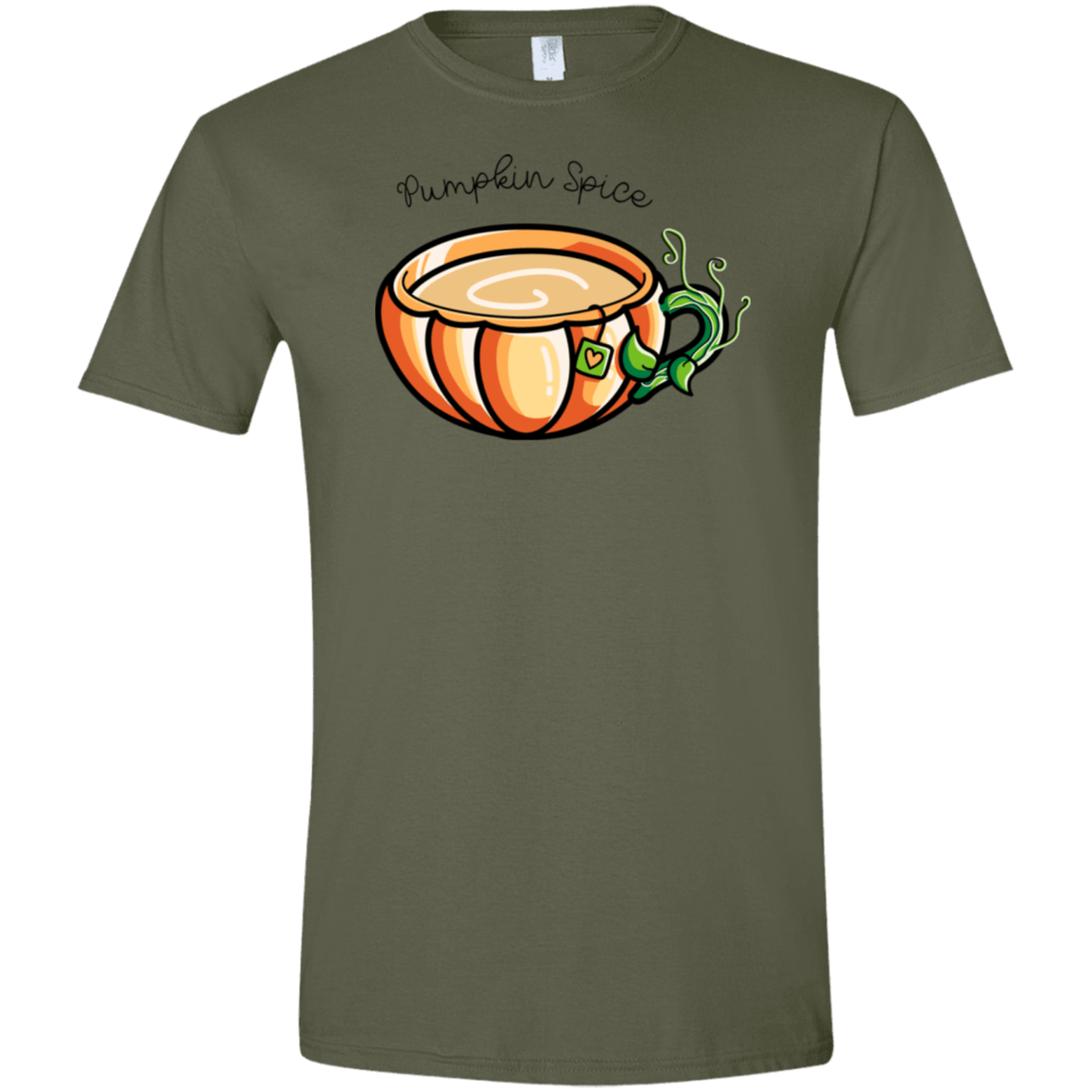 T-Shirts Military Green / S Pumpkin Spice Chai Tea Men's Semi-Fitted Softstyle