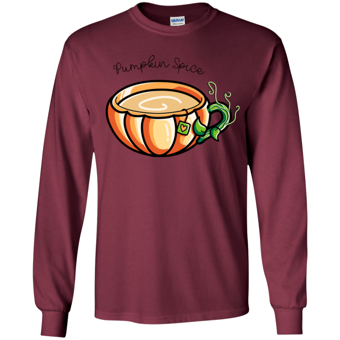T-Shirts Maroon / YS Pumpkin Spice Chai Tea Youth Long Sleeve T-Shirt