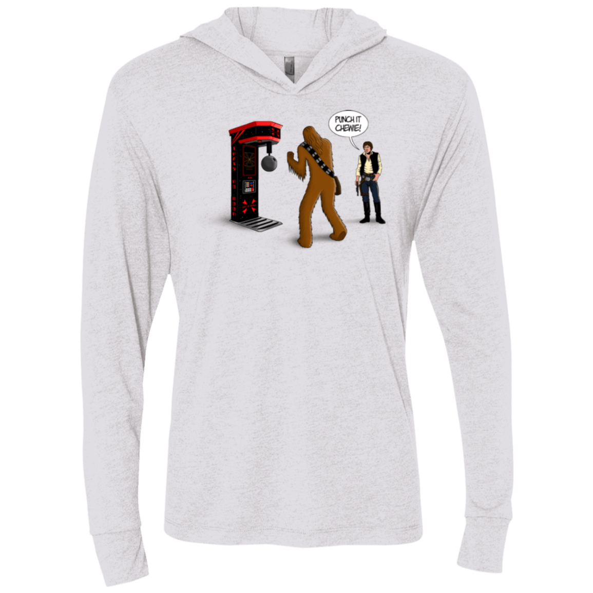 T-Shirts Heather White / X-Small Punch It Chewie Triblend Long Sleeve Hoodie Tee