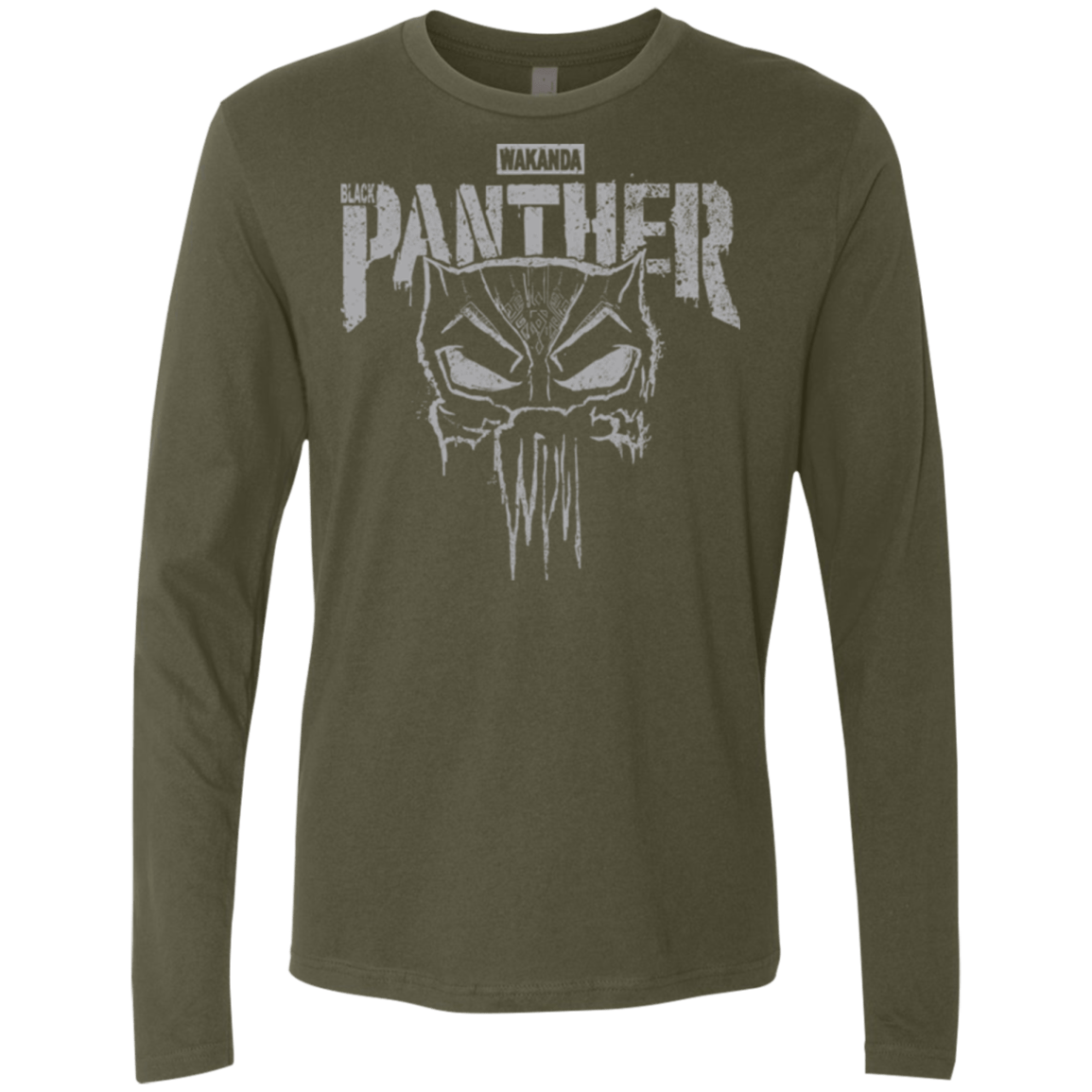 T-Shirts Military Green / S Punish Enemies Of Wakanda Men's Premium Long Sleeve