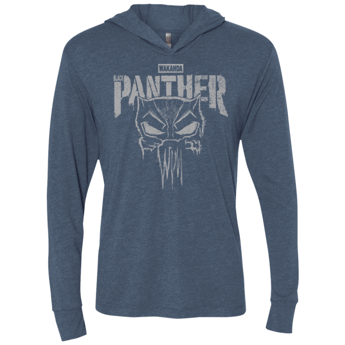 T-Shirts Indigo / X-Small Punish Enemies Of Wakanda Triblend Long Sleeve Hoodie Tee