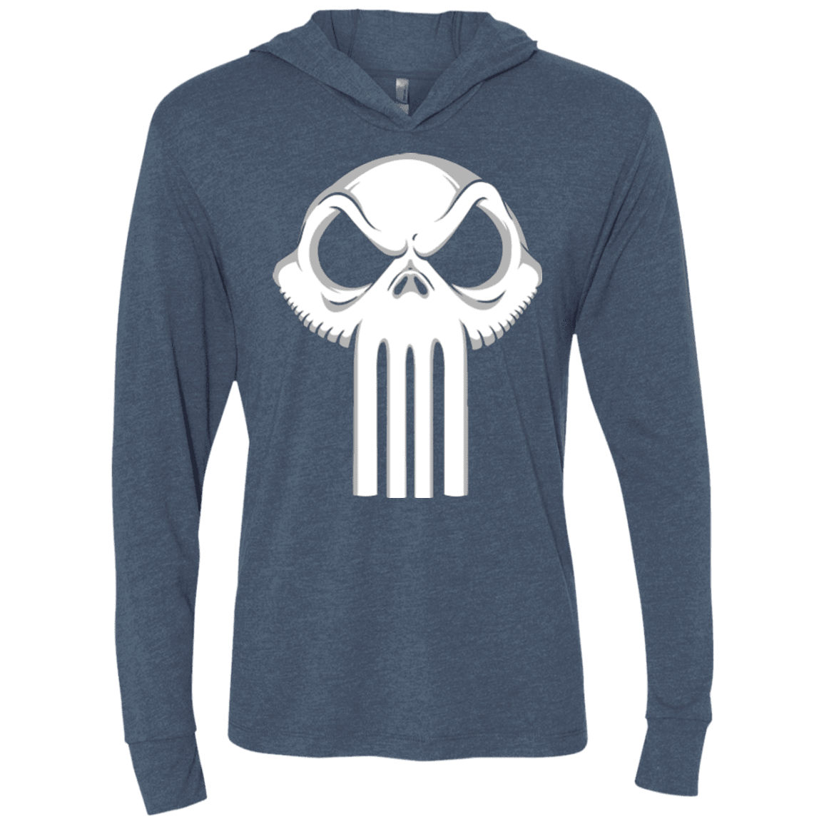 T-Shirts Indigo / X-Small Punisher King Triblend Long Sleeve Hoodie Tee