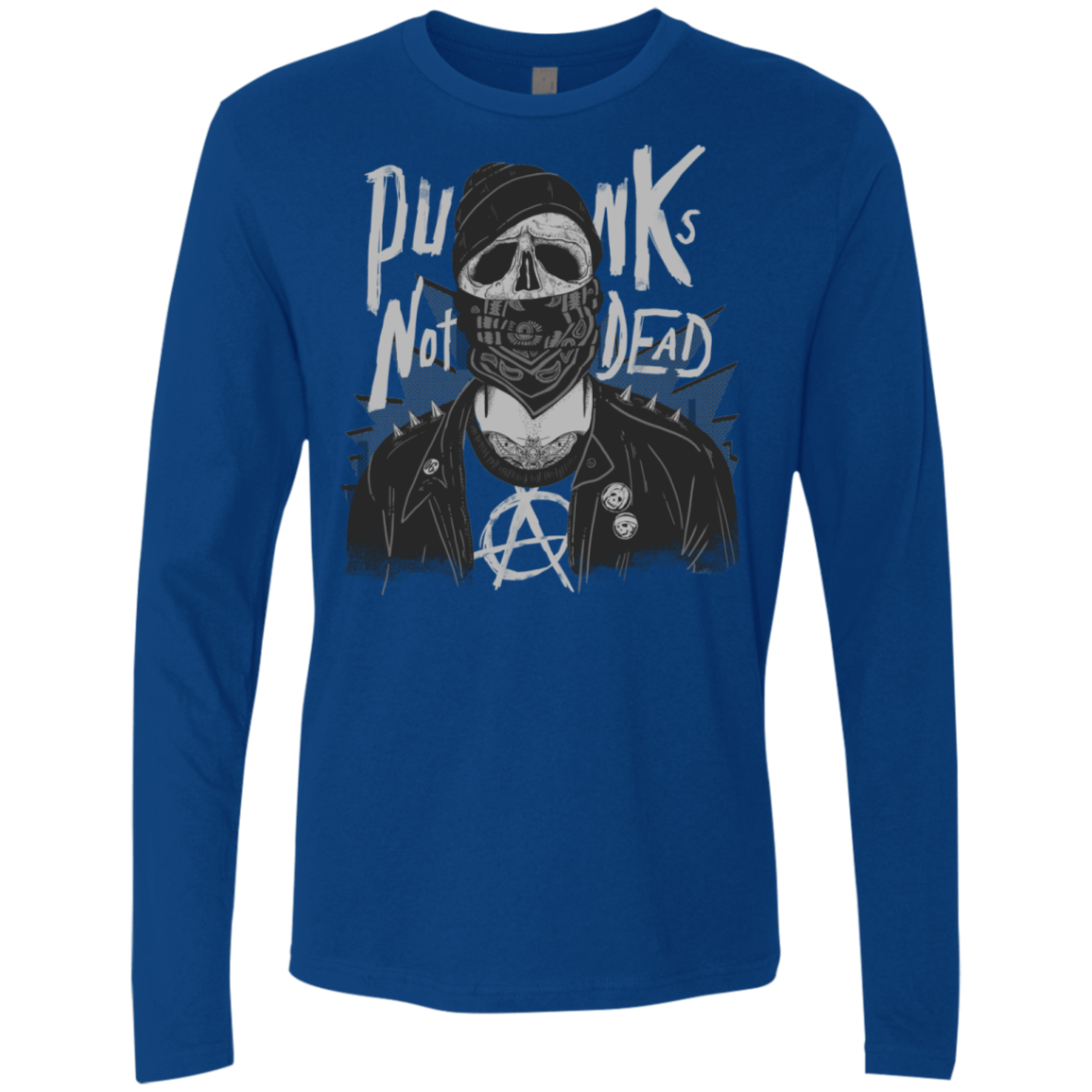 T-Shirts Royal / S PUNK SKULL Men's Premium Long Sleeve