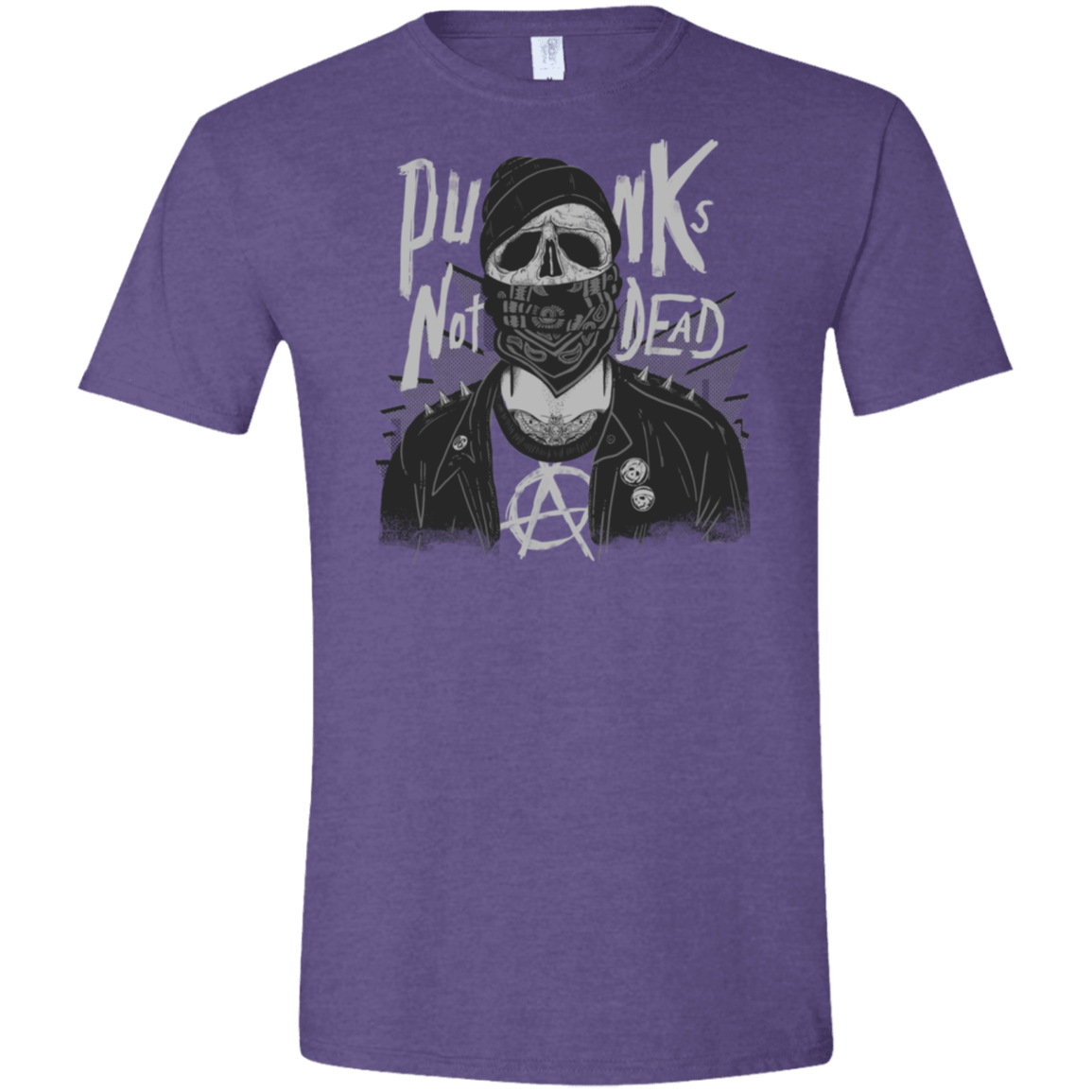 T-Shirts Heather Purple / S PUNK SKULL Men's Semi-Fitted Softstyle