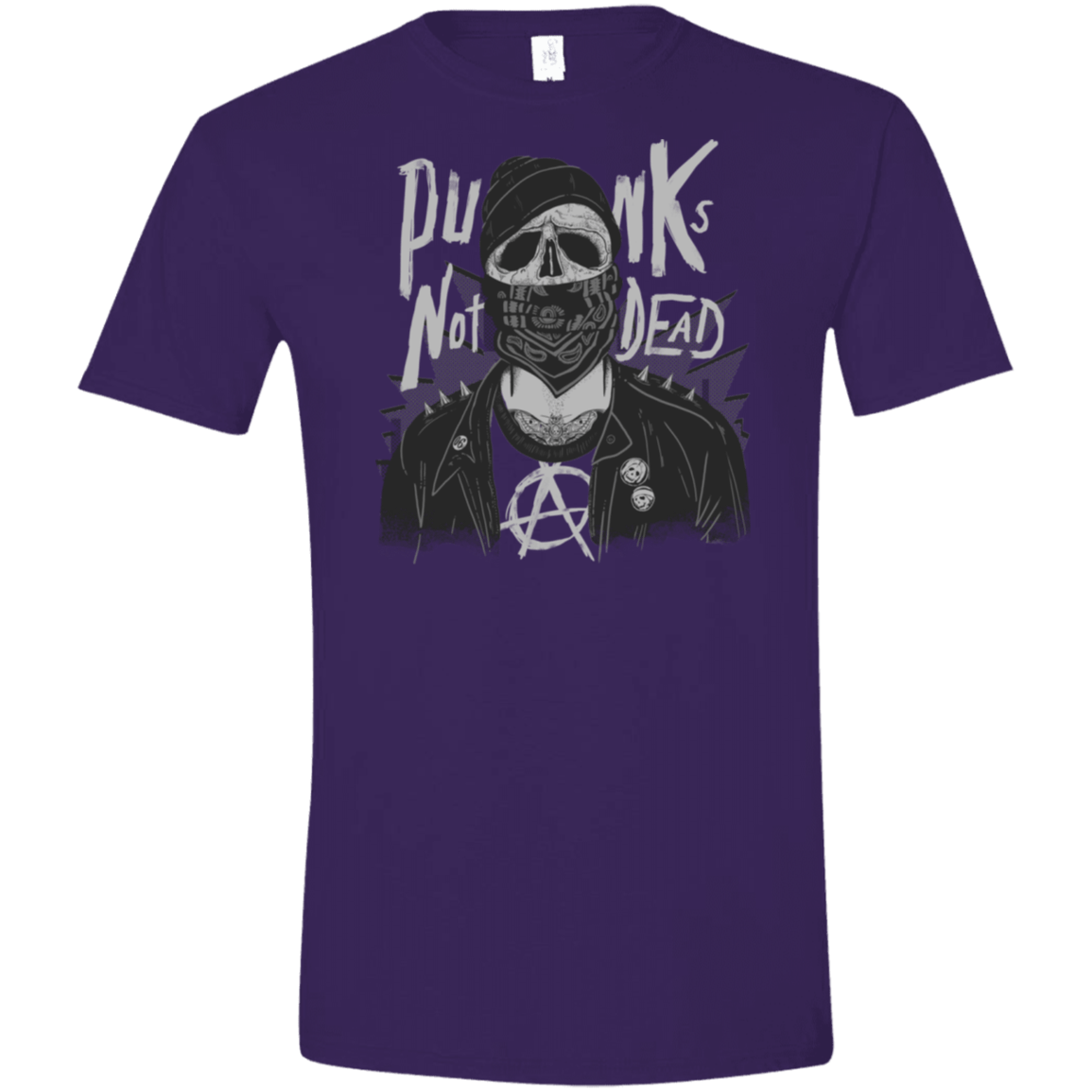 T-Shirts Purple / S PUNK SKULL Men's Semi-Fitted Softstyle