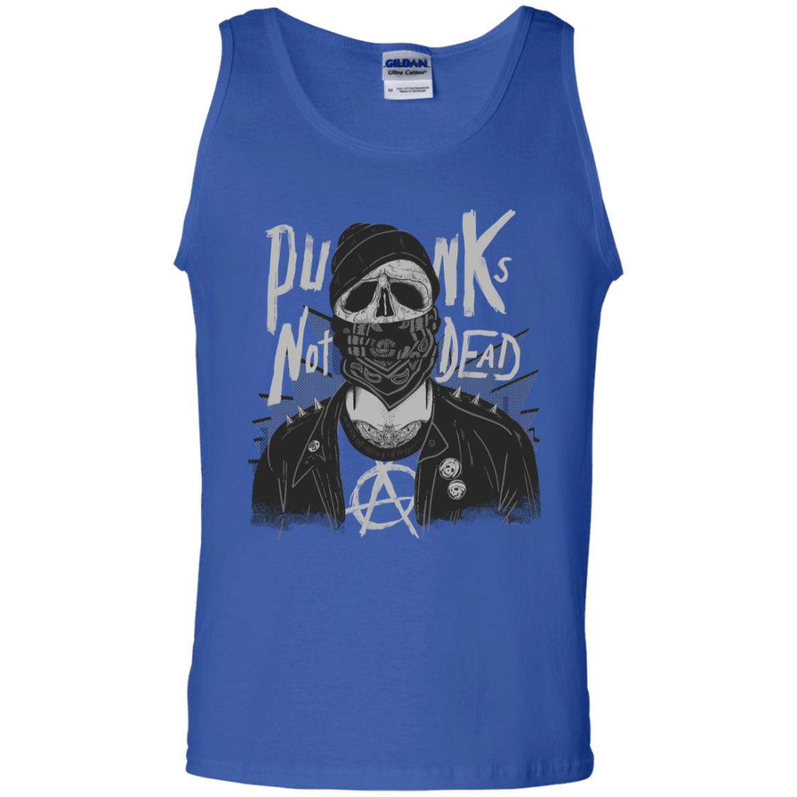 T-Shirts Royal / S PUNK SKULL Men's Tank Top
