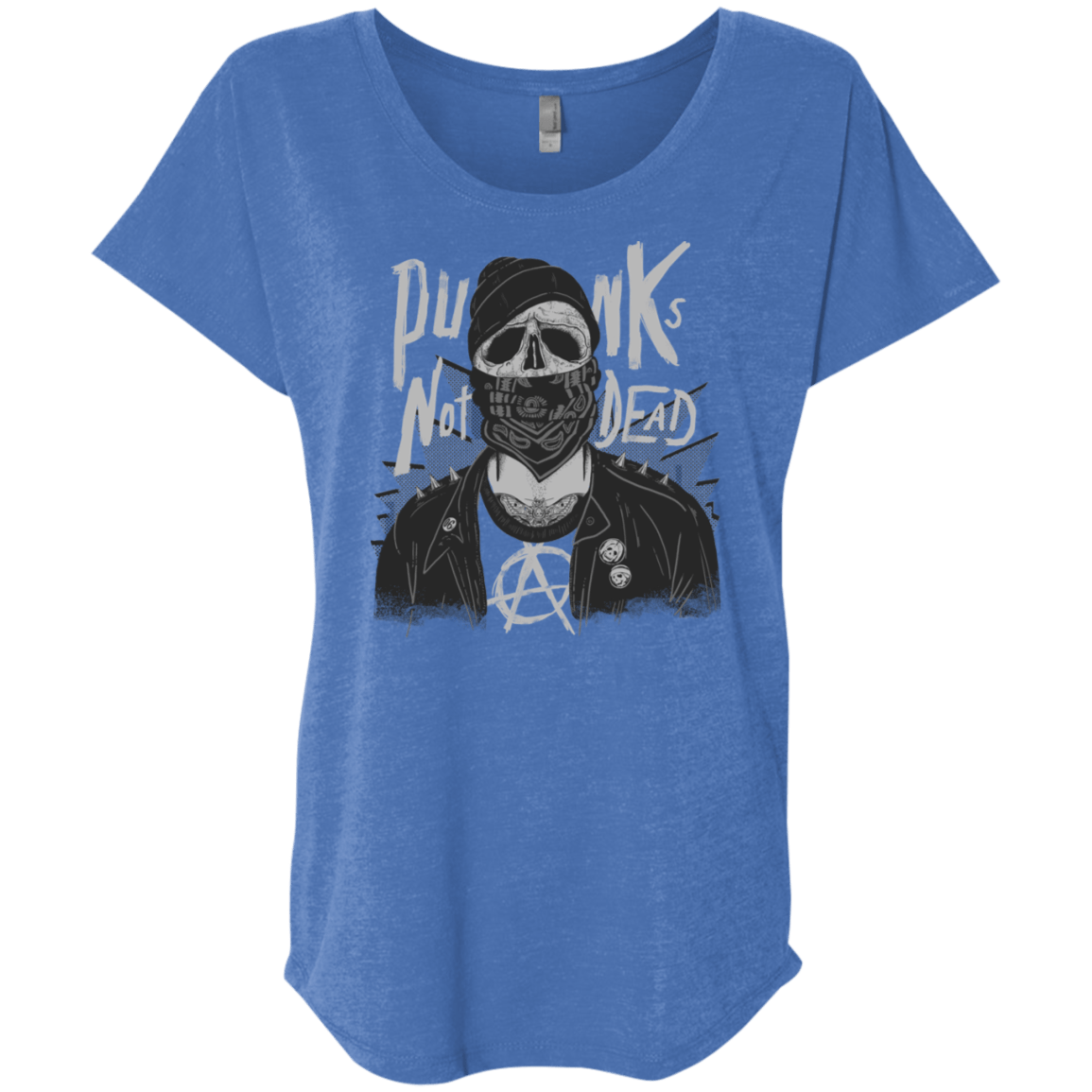T-Shirts Vintage Royal / X-Small PUNK SKULL Triblend Dolman Sleeve