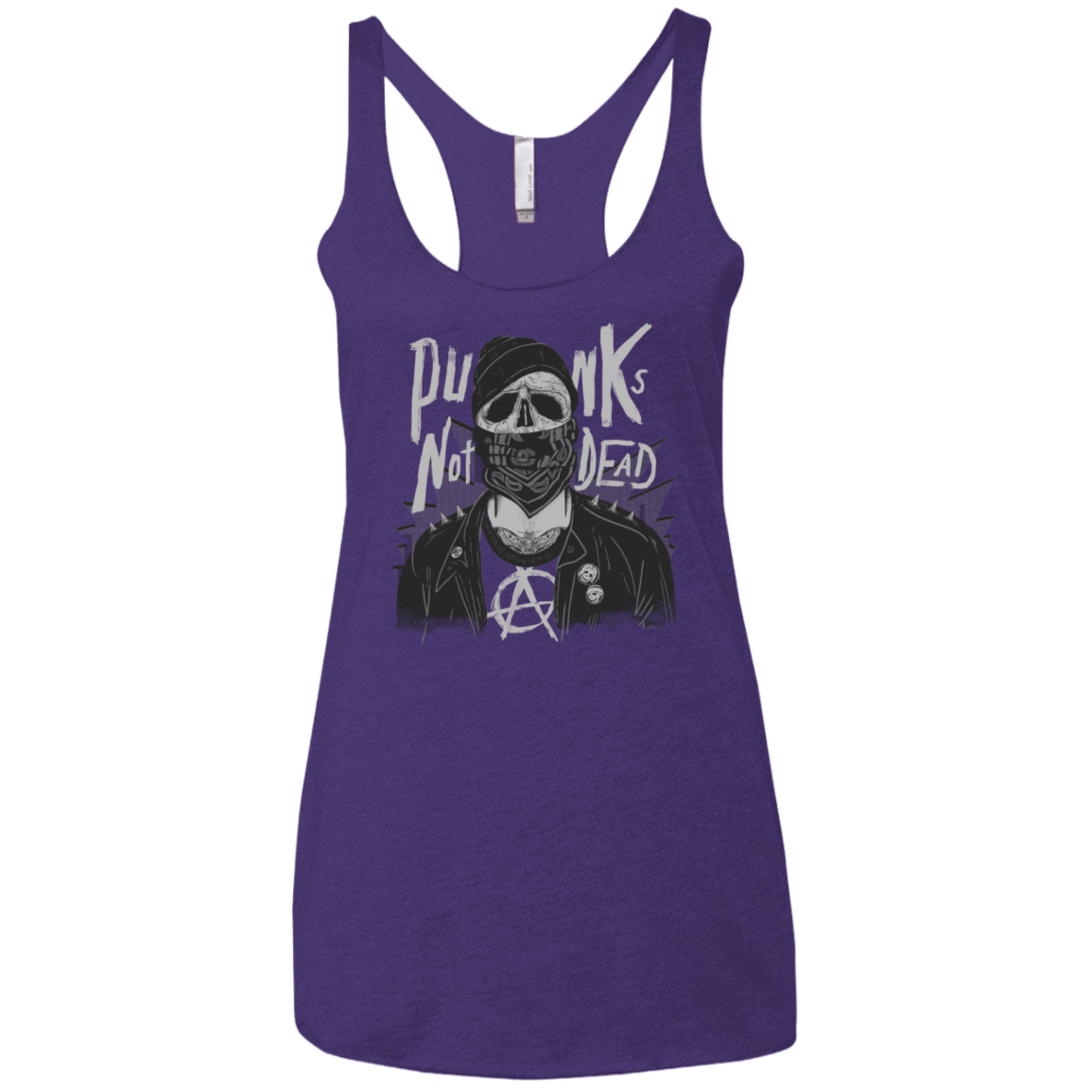 T-Shirts Purple Rush / X-Small PUNK SKULL Women's Triblend Racerback Tank