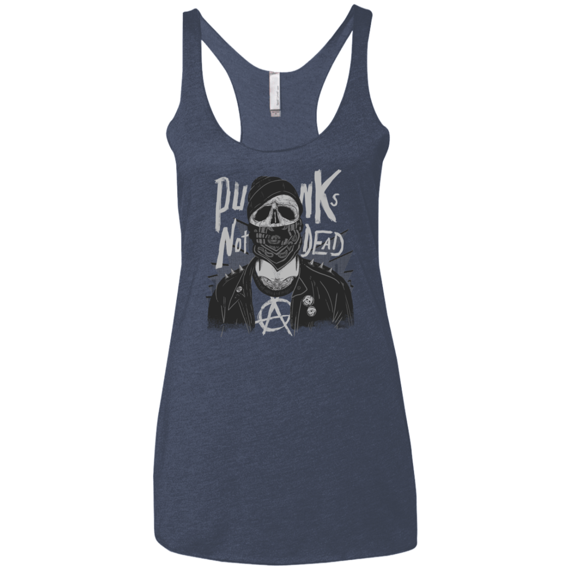 T-Shirts Vintage Navy / X-Small PUNK SKULL Women's Triblend Racerback Tank