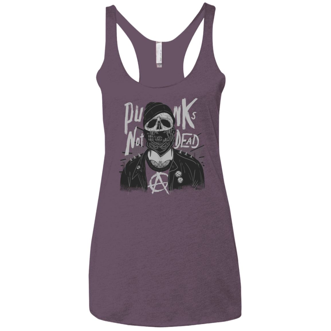 T-Shirts Vintage Purple / X-Small PUNK SKULL Women's Triblend Racerback Tank