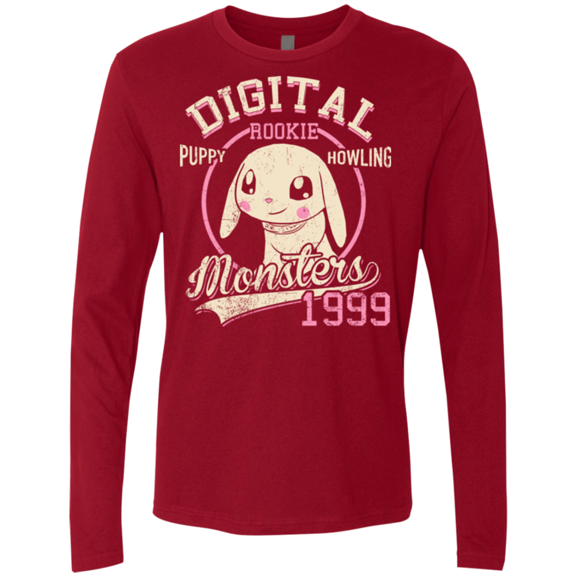 T-Shirts Cardinal / Small Puppy Howling Men's Premium Long Sleeve