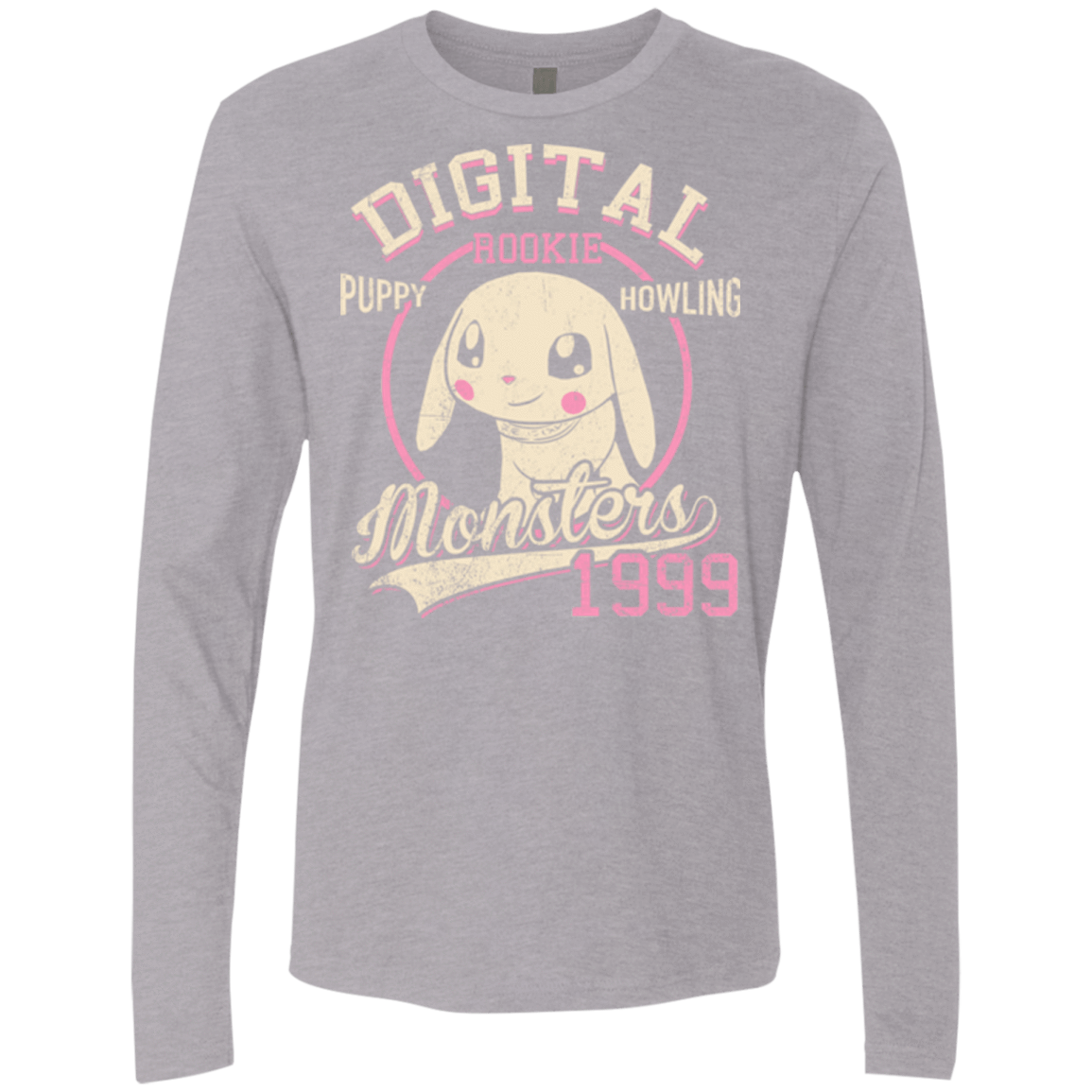 T-Shirts Heather Grey / Small Puppy Howling Men's Premium Long Sleeve