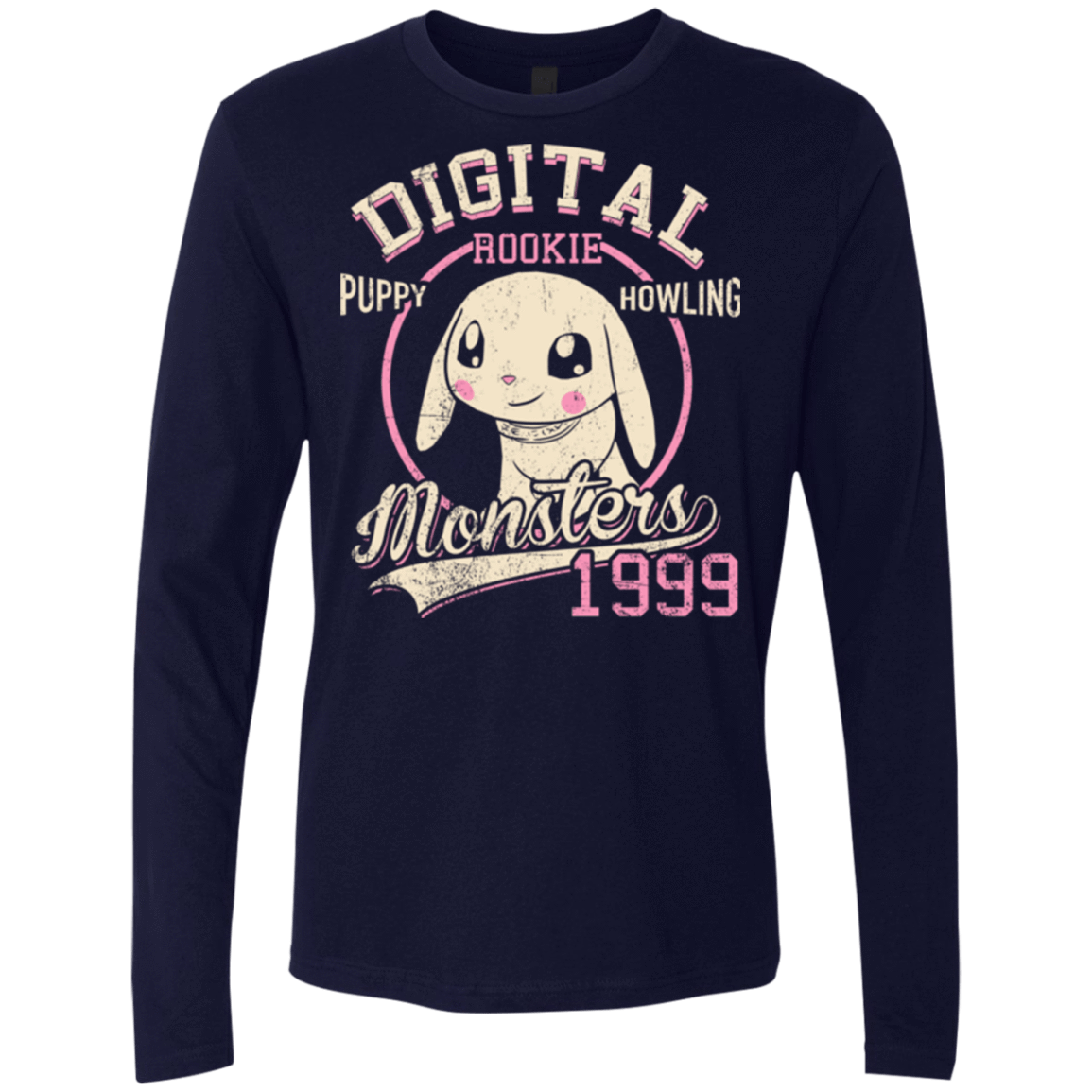 T-Shirts Midnight Navy / Small Puppy Howling Men's Premium Long Sleeve