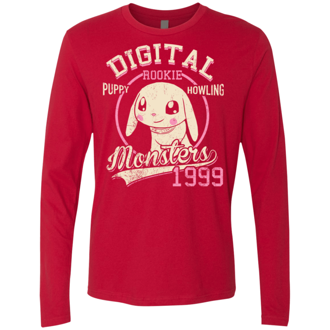 T-Shirts Red / Small Puppy Howling Men's Premium Long Sleeve