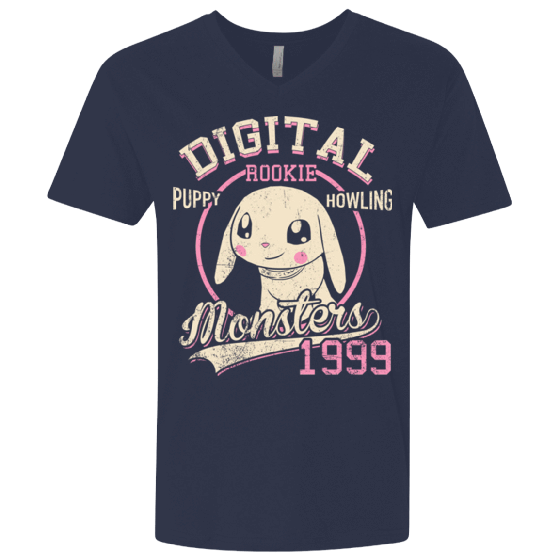T-Shirts Midnight Navy / X-Small Puppy Howling Men's Premium V-Neck
