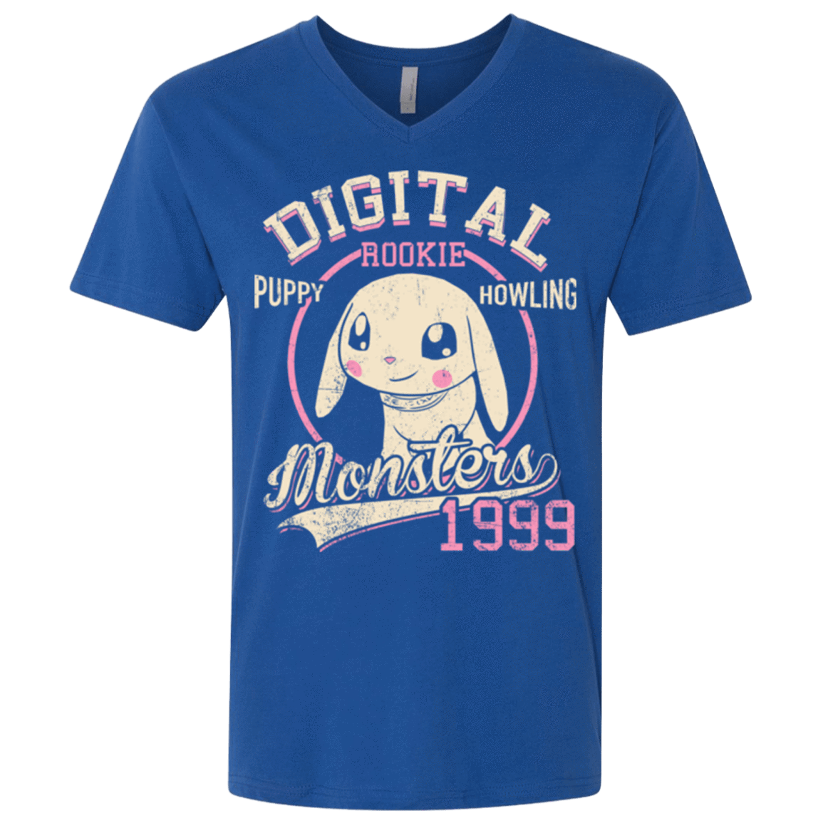 T-Shirts Royal / X-Small Puppy Howling Men's Premium V-Neck