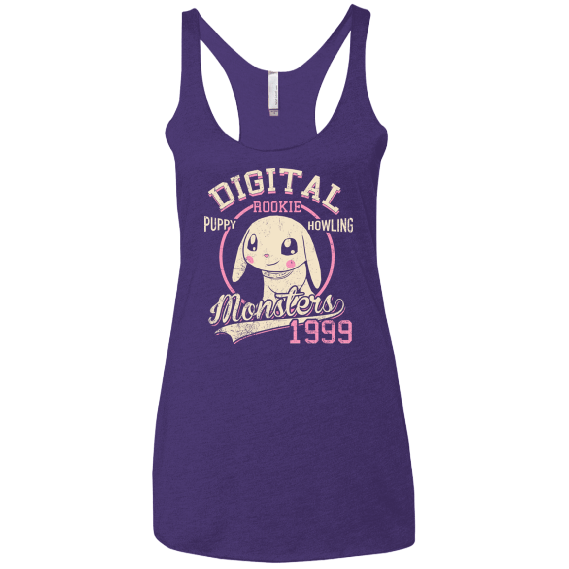 T-Shirts Purple / X-Small Puppy Howling Women's Triblend Racerback Tank