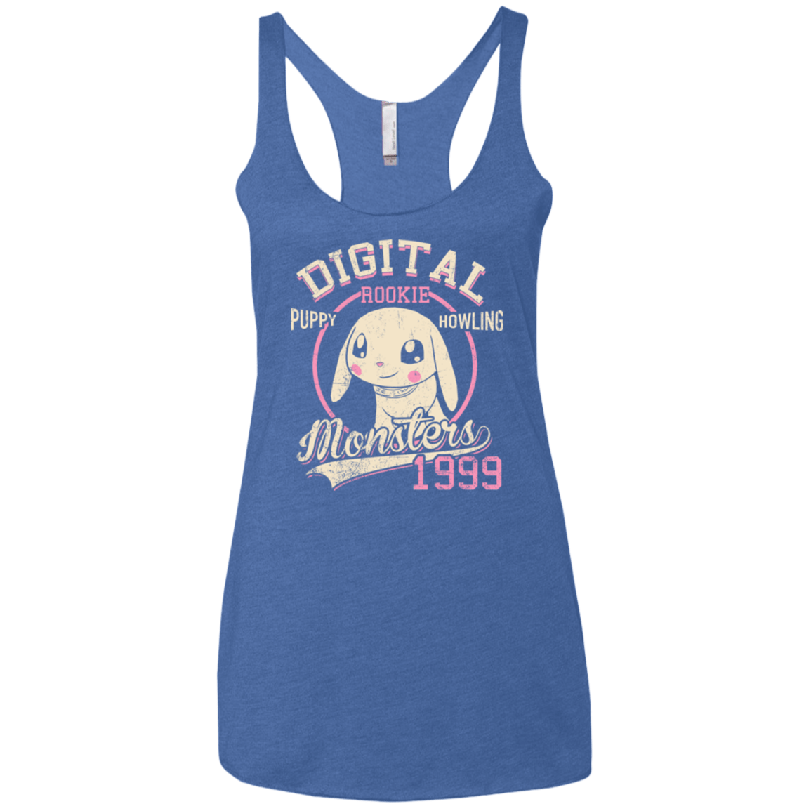 T-Shirts Vintage Royal / X-Small Puppy Howling Women's Triblend Racerback Tank