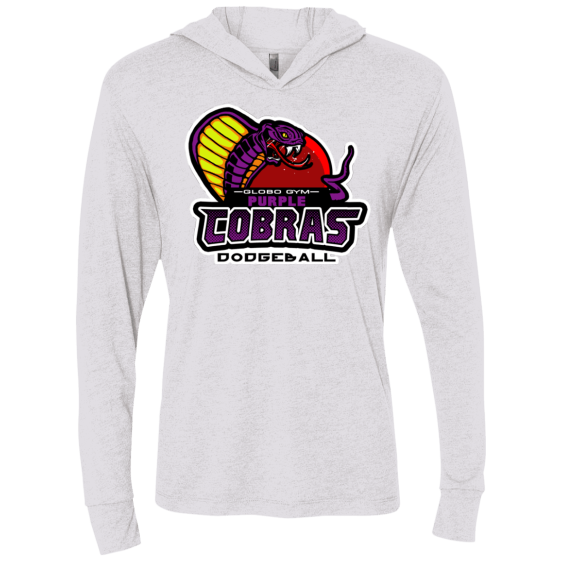 T-Shirts Heather White / X-Small Purple Cobras Triblend Long Sleeve Hoodie Tee
