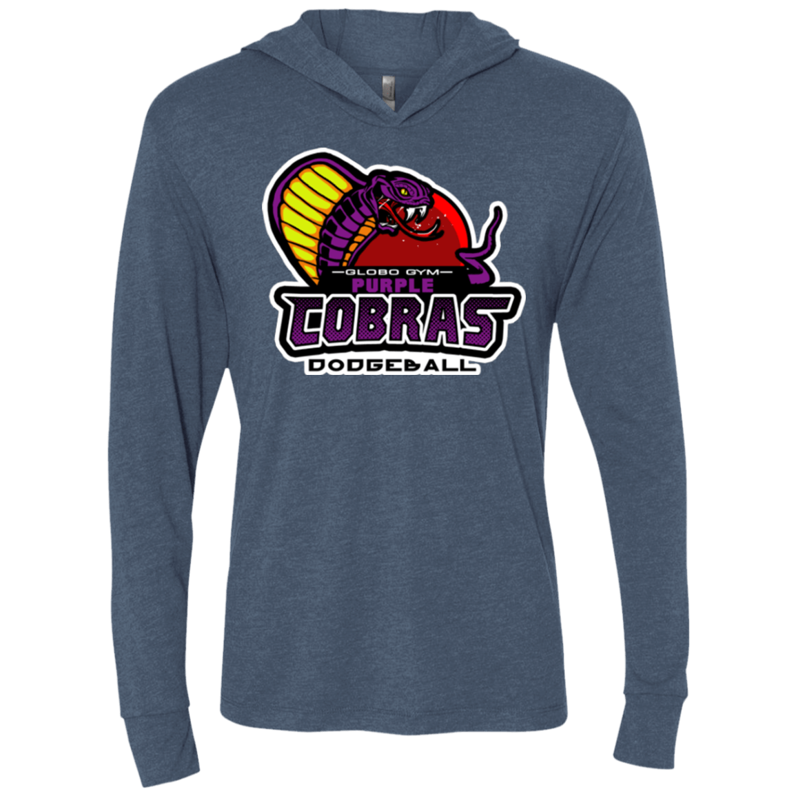 T-Shirts Indigo / X-Small Purple Cobras Triblend Long Sleeve Hoodie Tee