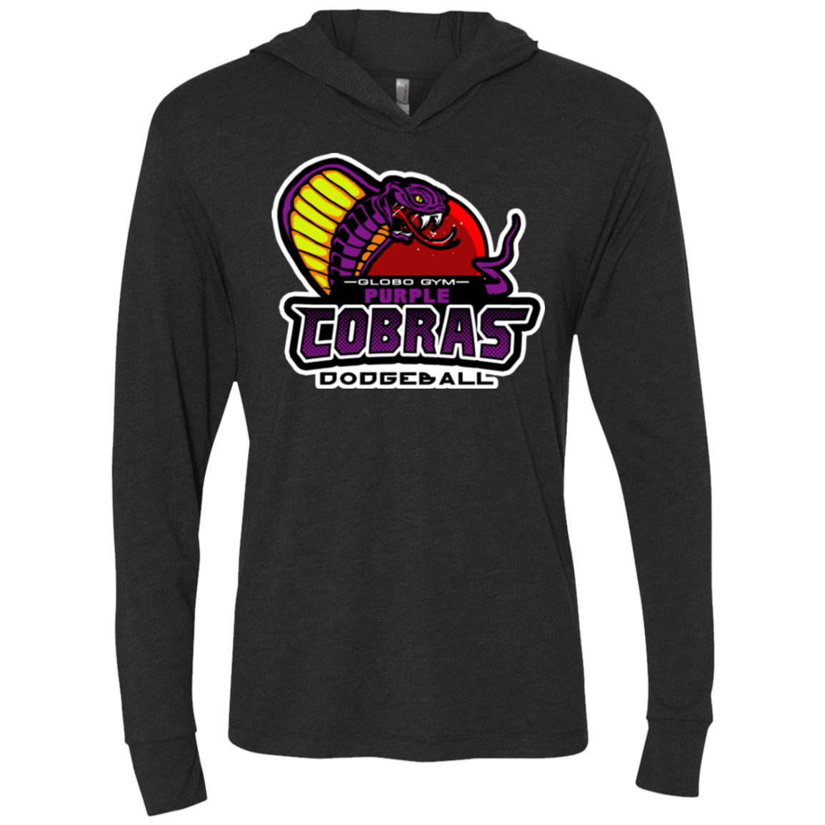 T-Shirts Vintage Black / X-Small Purple Cobras Triblend Long Sleeve Hoodie Tee