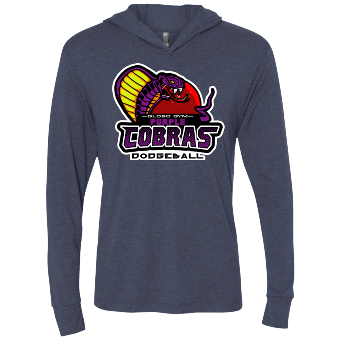 T-Shirts Vintage Navy / X-Small Purple Cobras Triblend Long Sleeve Hoodie Tee