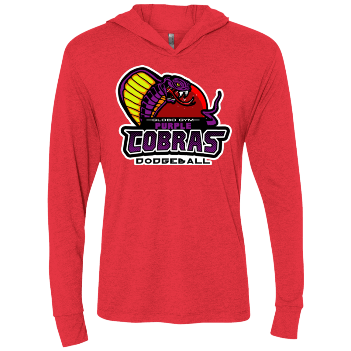 T-Shirts Vintage Red / X-Small Purple Cobras Triblend Long Sleeve Hoodie Tee