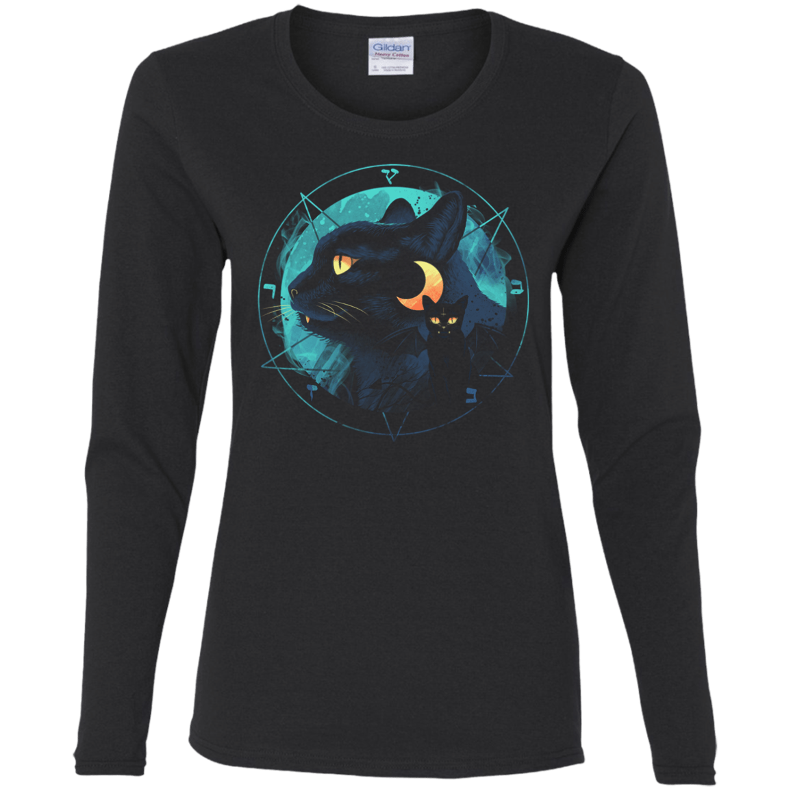 T-Shirts Black / S Puss the Evil Cat Women's Long Sleeve T-Shirt