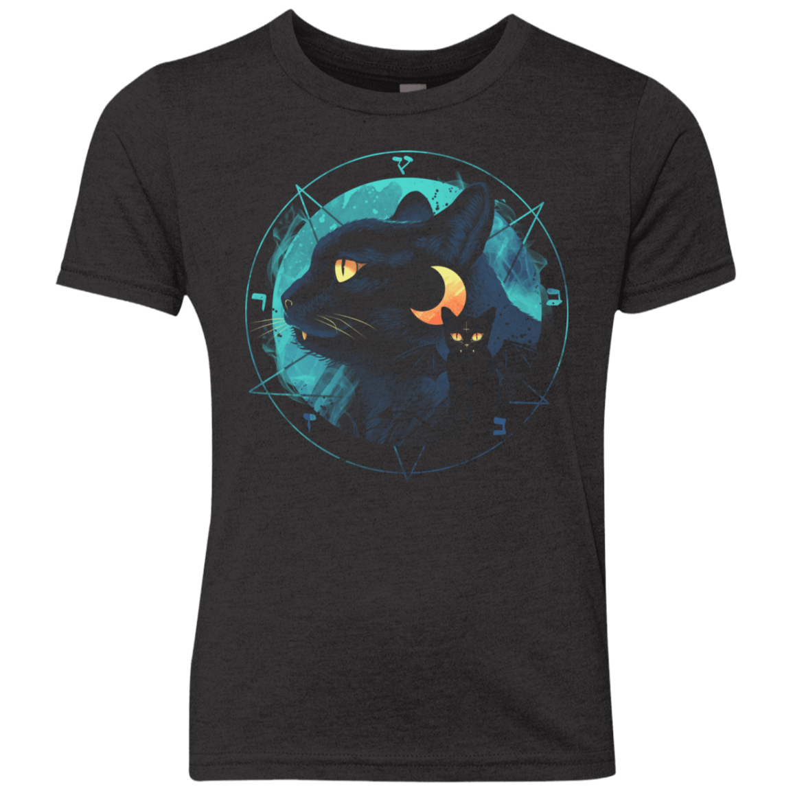 T-Shirts Vintage Black / YXS Puss the Evil Cat Youth Triblend T-Shirt