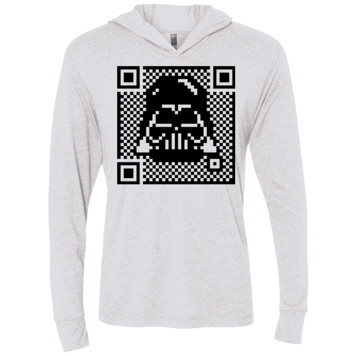 T-Shirts Heather White / X-Small QR vader Triblend Long Sleeve Hoodie Tee
