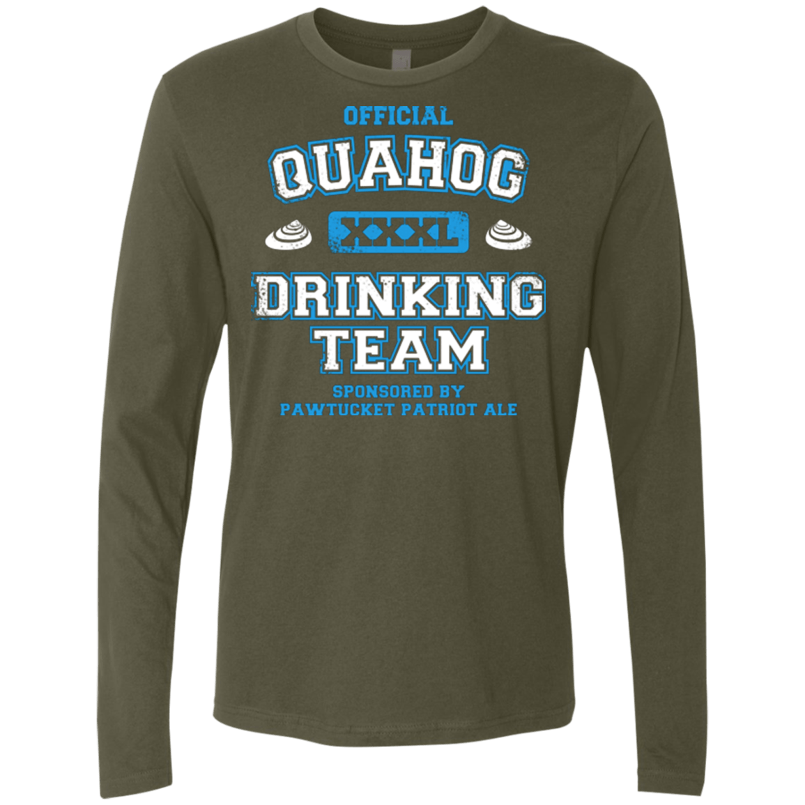 T-Shirts Military Green / Small Quahog Drinking Team Men's Premium Long Sleeve