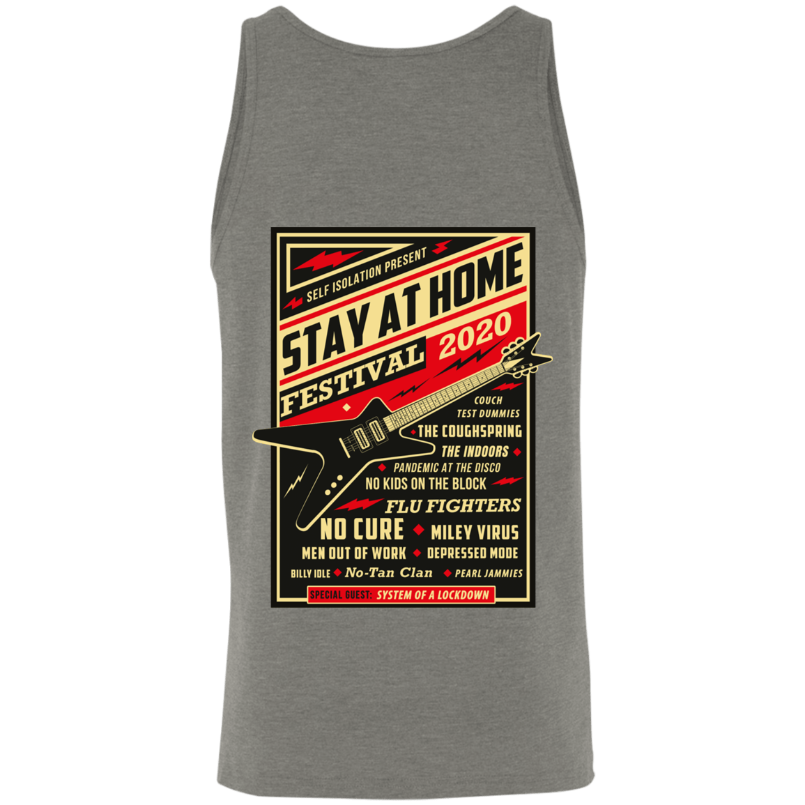 T-Shirts Grey Triblend / S Quarantine Social Distancing Stay Home Festival 2020 Men's Tank Top - Print On Back