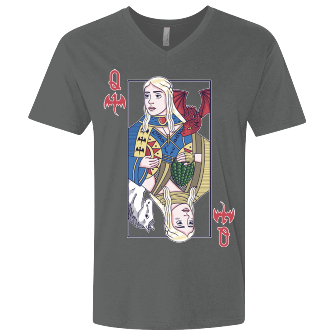 T-Shirts Heavy Metal / X-Small Queen of Dragons Men's Premium V-Neck