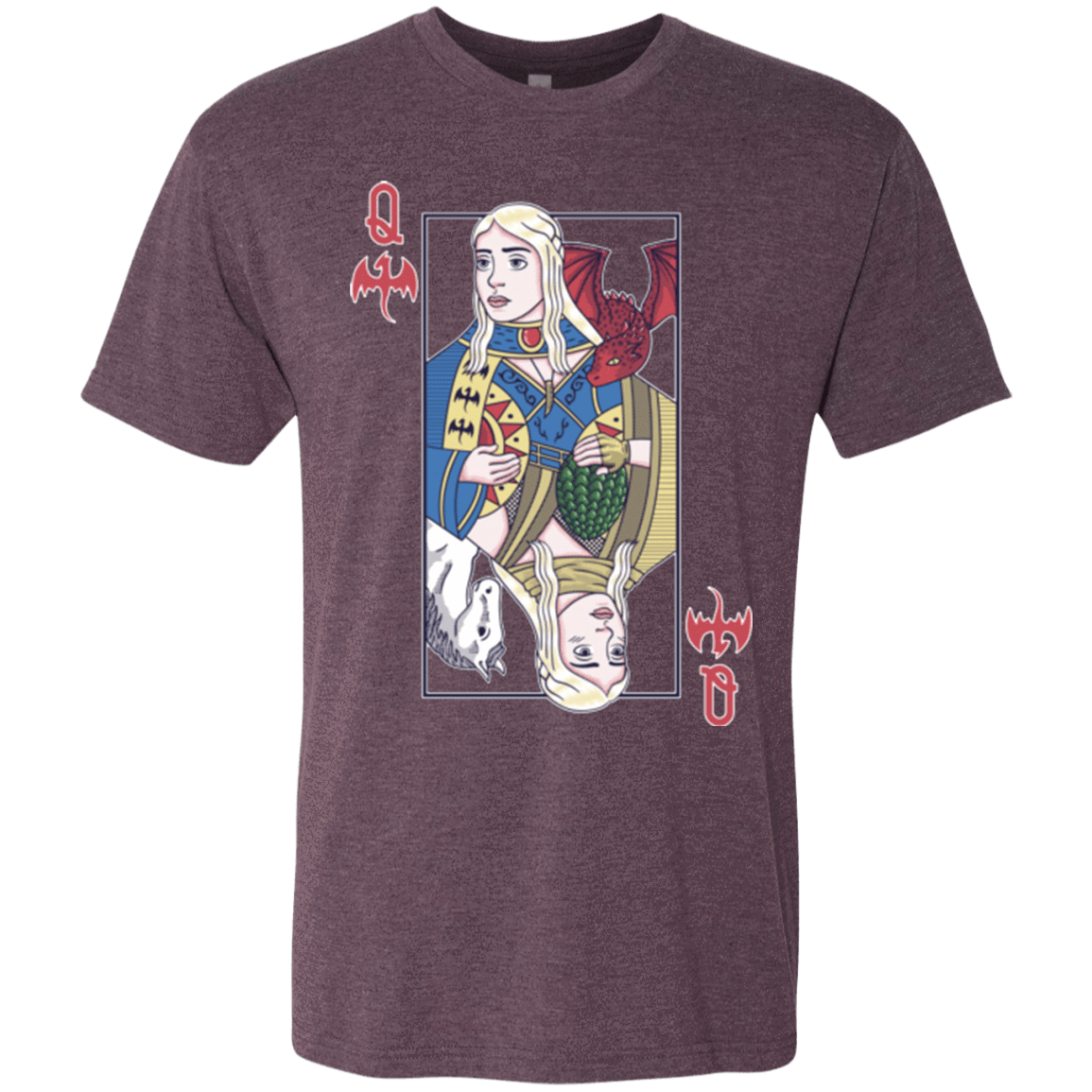 T-Shirts Vintage Purple / Small Queen of Dragons Men's Triblend T-Shirt