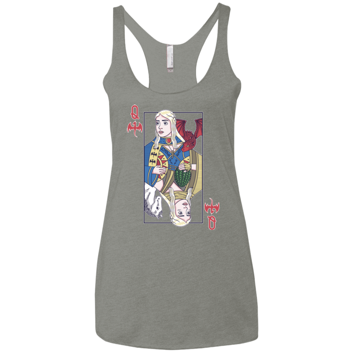 T-Shirts Venetian Grey / X-Small Queen of Dragons Women's Triblend Racerback Tank