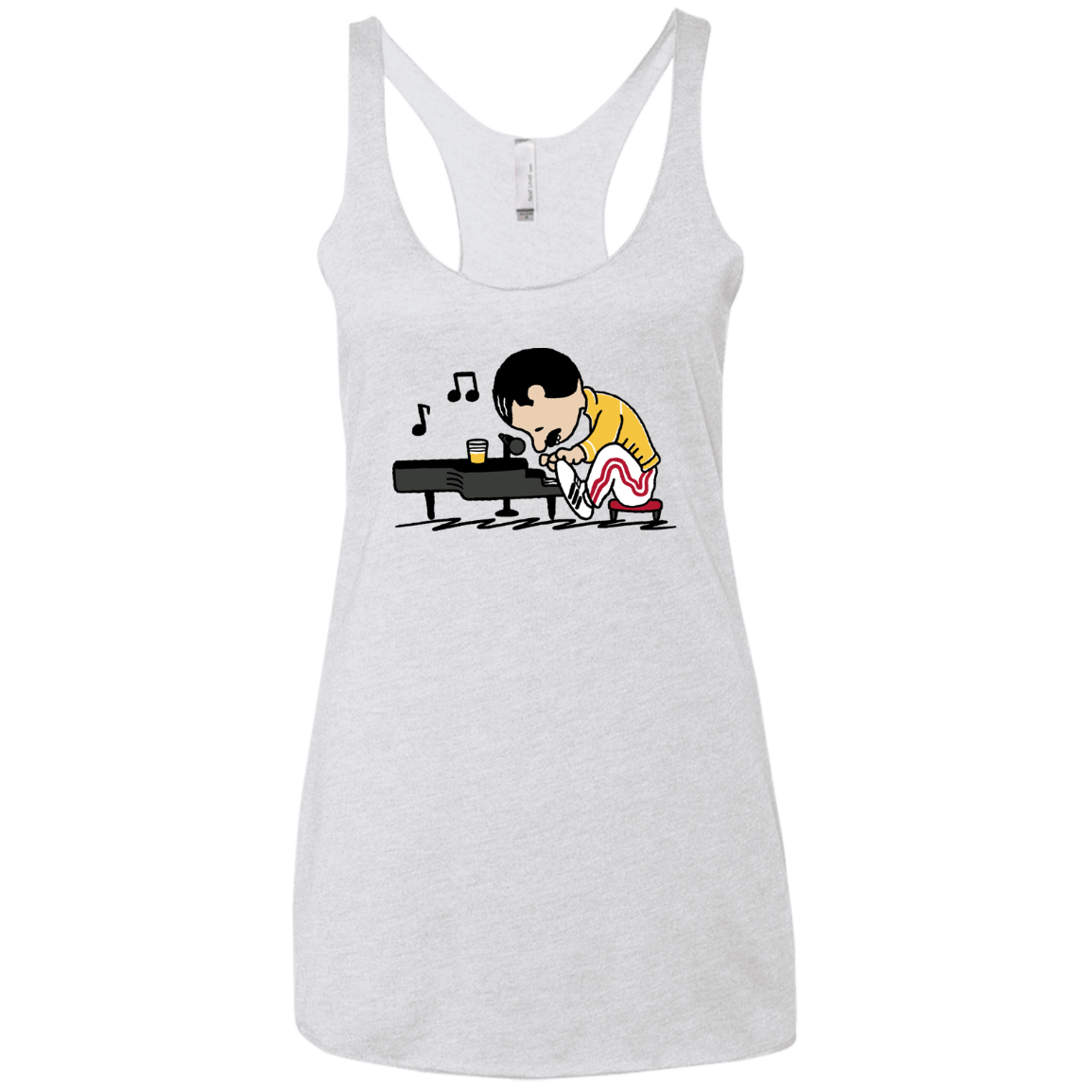 T-Shirts Heather White / X-Small Queenuts Women's Triblend Racerback Tank