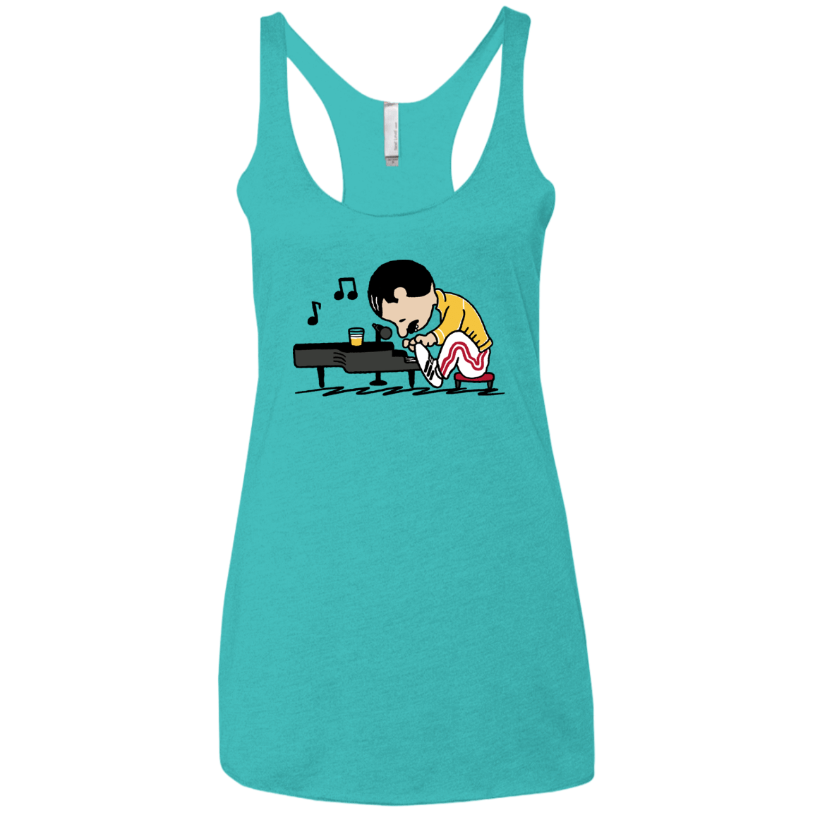 T-Shirts Tahiti Blue / X-Small Queenuts Women's Triblend Racerback Tank