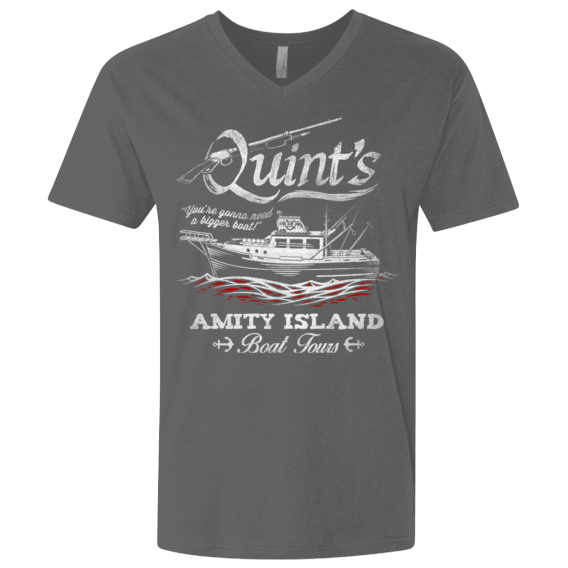 T-Shirts Heavy Metal / X-Small Quints Boat Tours Men's Premium V-Neck