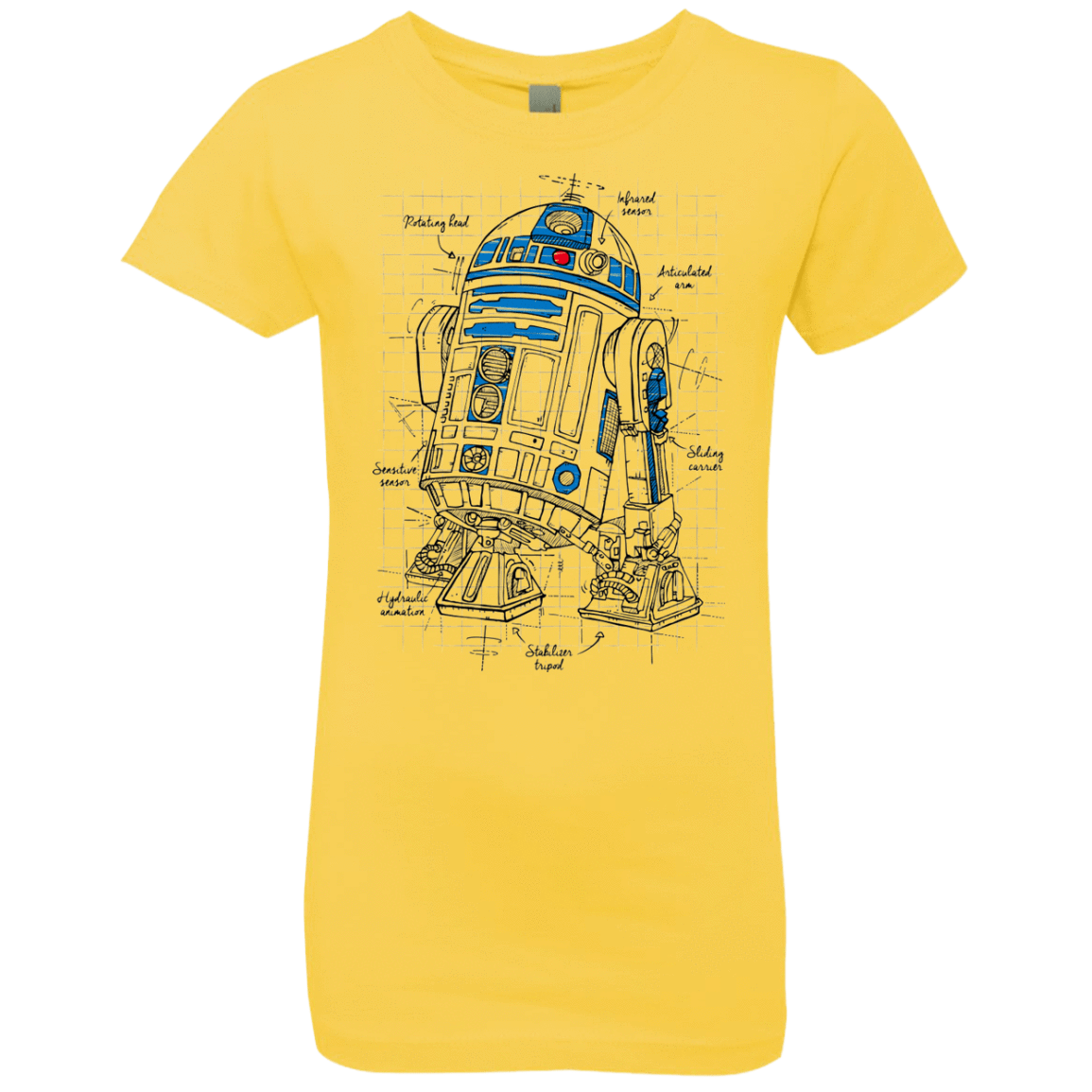 T-Shirts Vibrant Yellow / YXS R2D2 Plan Girls Premium T-Shirt