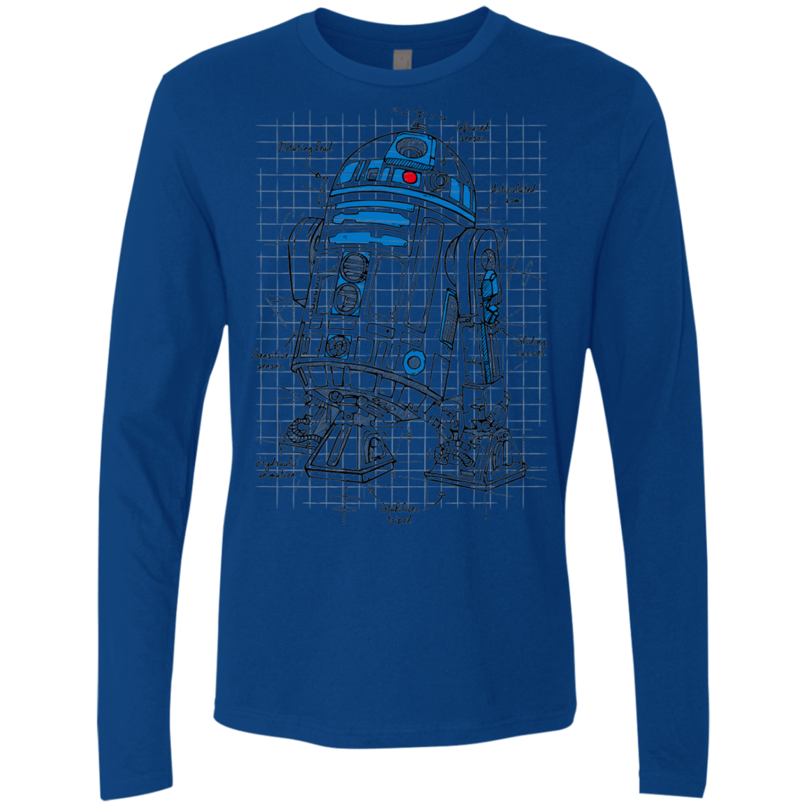 T-Shirts Royal / S R2D2 Plan Men's Premium Long Sleeve