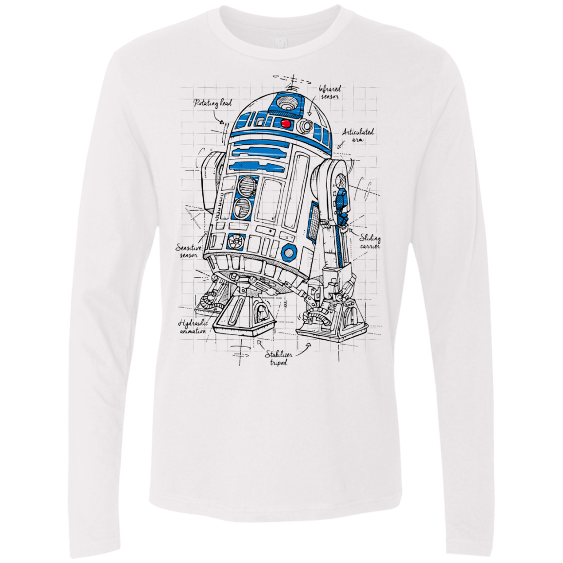 T-Shirts White / S R2D2 Plan Men's Premium Long Sleeve